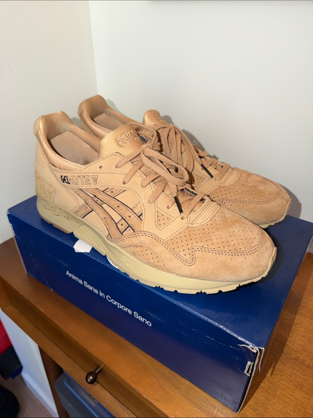 monkey time x Asics Gel-Lyte V Men’s Sneakers in Tan Suede